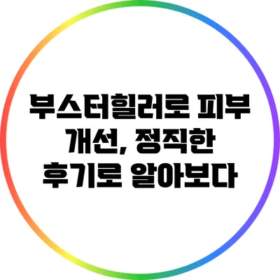 부스터힐러로 피부 개선, 정직한 후기로 알아보다