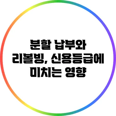 분할 납부와 리볼빙, 신용등급에 미치는 영향