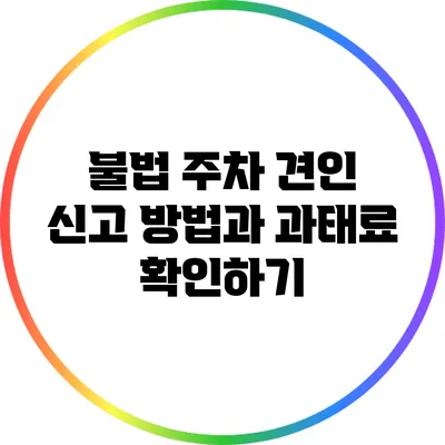 불법 주차 견인 신고 방법과 과태료 확인하기