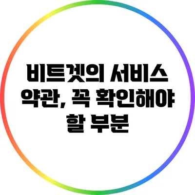 비트겟의 서비스 약관, 꼭 확인해야 할 부분