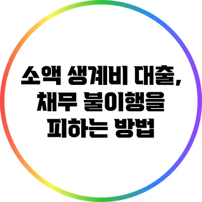 소액 생계비 대출, 채무 불이행을 피하는 방법