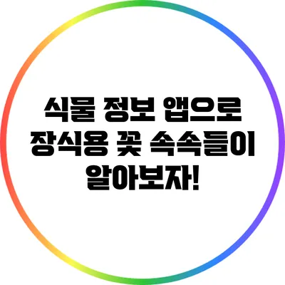 **식물 정보 앱으로 장식용 꽃 속속들이 알아보자!**