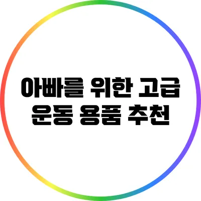 아빠를 위한 고급 운동 용품 추천