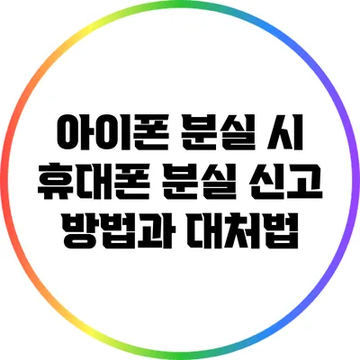 아이폰 분실 시 휴대폰 분실 신고 방법과 대처법