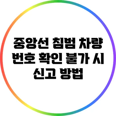 중앙선 침범 차량 번호 확인 불가 시 신고 방법