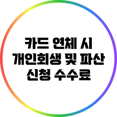 카드 연체 시 개인회생 및 파산 신청 수수료