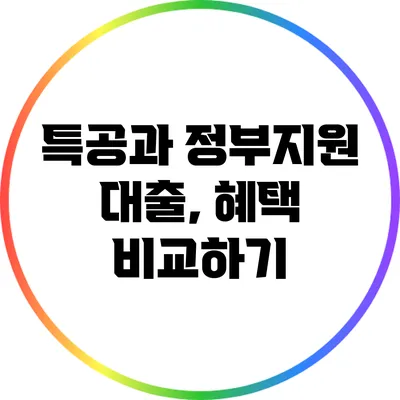 특공과 정부지원 대출, 혜택 비교하기