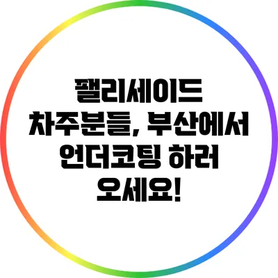 팰리세이드 차주분들, 부산에서 언더코팅 하러 오세요!