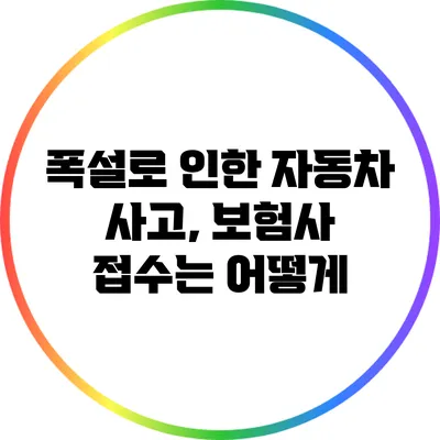 폭설로 인한 자동차 사고, 보험사 접수는 어떻게?