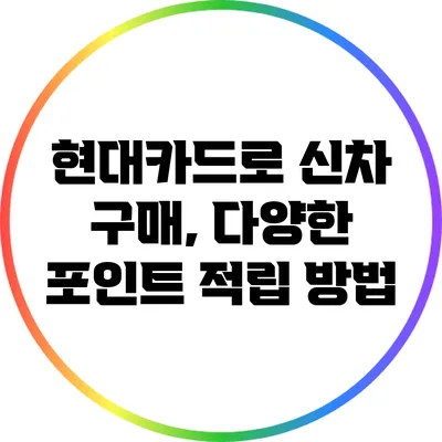 현대카드로 신차 구매, 다양한 포인트 적립 방법