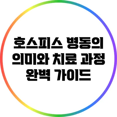 호스피스 병동의 의미와 치료 과정 완벽 가이드