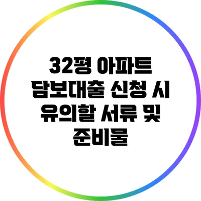 32평 아파트 담보대출 신청 시 유의할 서류 및 준비물