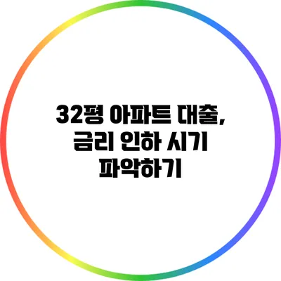 32평 아파트 대출, 금리 인하 시기 파악하기