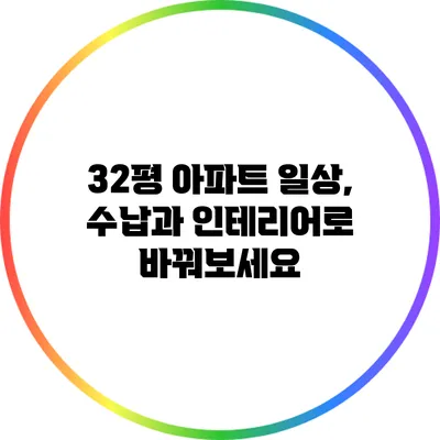 32평 아파트 일상, 수납과 인테리어로 바꿔보세요