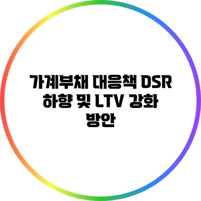 가계부채 대응책: DSR 하향 및 LTV 강화 방안