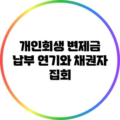 개인회생 변제금 납부 연기와 채권자 집회