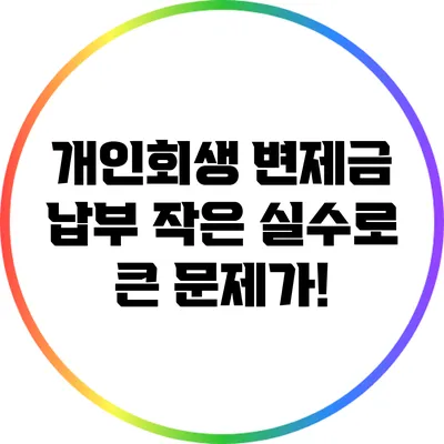 개인회생 변제금 납부 작은 실수로 큰 문제가!