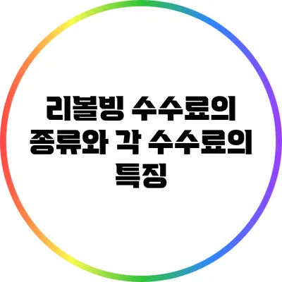 리볼빙 수수료의 종류와 각 수수료의 특징