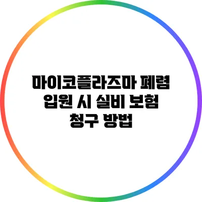 마이코플라즈마 폐렴 입원 시 실비 보험 청구 방법