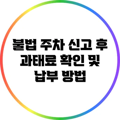 불법 주차 신고 후 과태료 확인 및 납부 방법