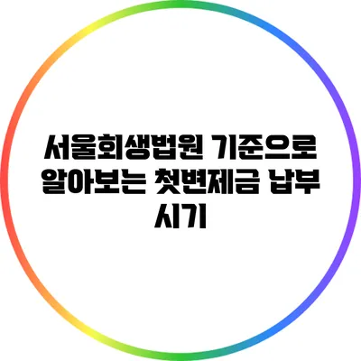 서울회생법원 기준으로 알아보는 첫변제금 납부 시기