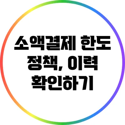 소액결제 한도 정책, 이력 확인하기