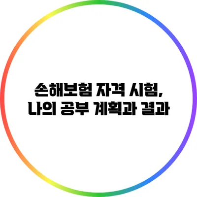 손해보험 자격 시험, 나의 공부 계획과 결과