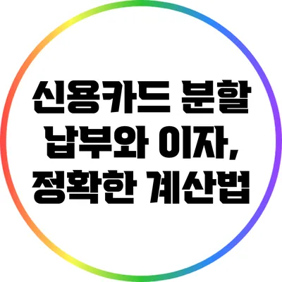 신용카드 분할 납부와 이자, 정확한 계산법