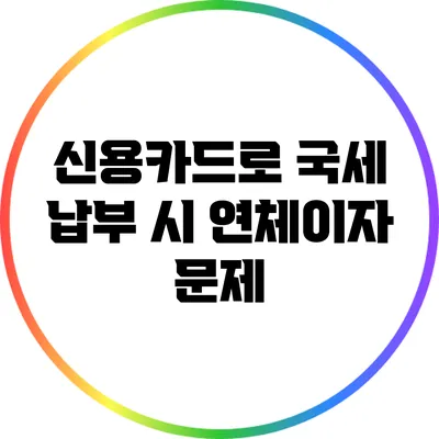 신용카드로 국세 납부 시 연체이자 문제