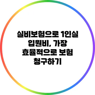 실비보험으로 1인실 입원비, 가장 효율적으로 보험 청구하기