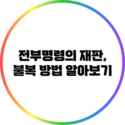 전부명령의 재판, 불복 방법 알아보기