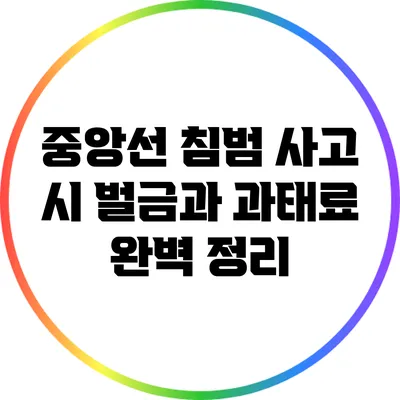 중앙선 침범 사고 시 벌금과 과태료 완벽 정리