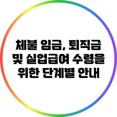 체불 임금, 퇴직금 및 실업급여 수령을 위한 단계별 안내