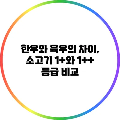 한우와 육우의 차이, 소고기 1+와 1++ 등급 비교