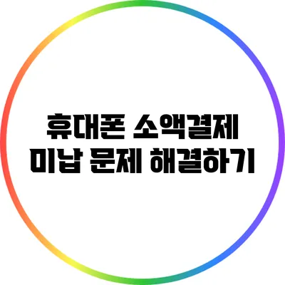 휴대폰 소액결제 미납 문제 해결하기