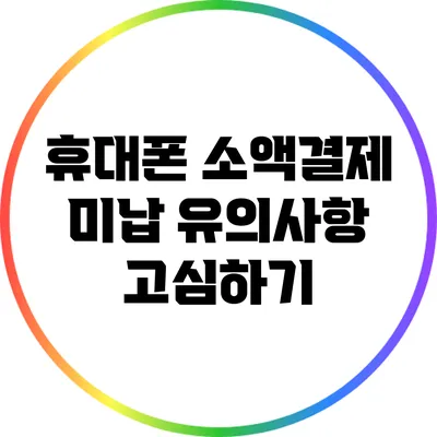 휴대폰 소액결제 미납 유의사항 고심하기