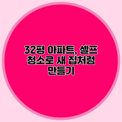 32평 아파트, 셀프 청소로 새 집처럼 만들기