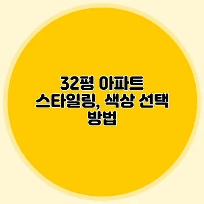32평 아파트 스타일링, 색상 선택 방법