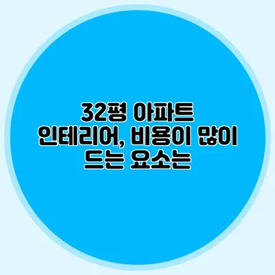 32평 아파트 인테리어, 비용이 많이 드는 요소는?