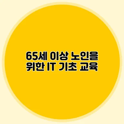 65세 이상 노인을 위한 IT 기초 교육