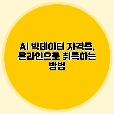 AI 빅데이터 자격증, 온라인으로 취득하는 방법