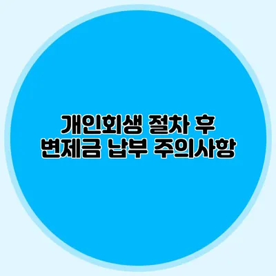 개인회생 절차 후 변제금 납부 주의사항