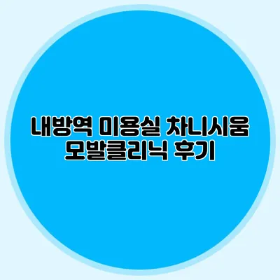 내방역 미용실 차니시움 모발클리닉 후기