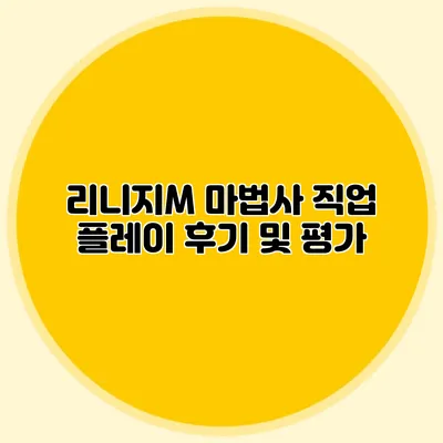 리니지M 마법사 직업 플레이 후기 및 평가