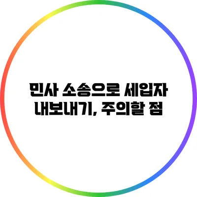 민사 소송으로 세입자 내보내기, 주의할 점