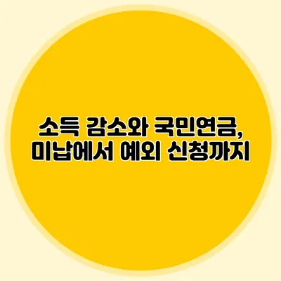 소득 감소와 국민연금, 미납에서 예외 신청까지
