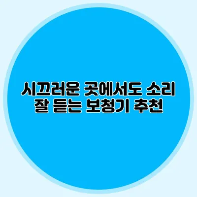 시끄러운 곳에서도 소리 잘 듣는 보청기 추천