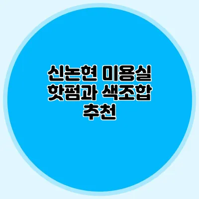 신논현 미용실 핫펌과 색조합 추천