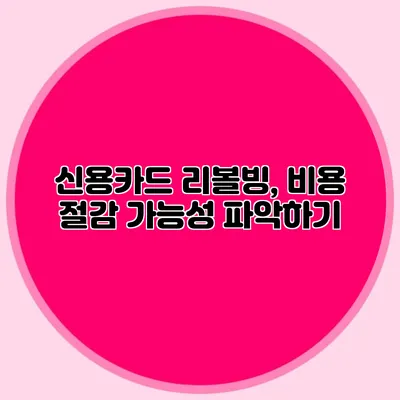신용카드 리볼빙, 비용 절감 가능성 파악하기