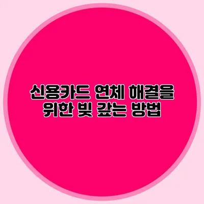 신용카드 연체 해결을 위한 빚 갚는 방법